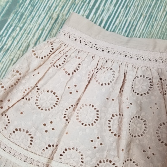 FIVE PLUS apricot cotton mini flare lined skirt - Picture 2 of 8